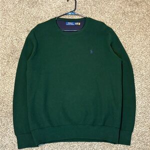 Polo Ralph Lauren Textured Cotton Crewneck Sweater Sweatshirt Men's Green Sz XL